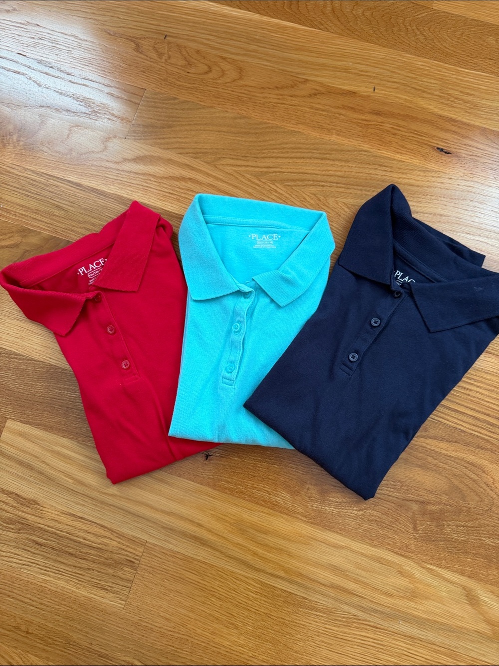 The Children's Place Polo Tops - Red, Aqua, Navy (3 Pack)
